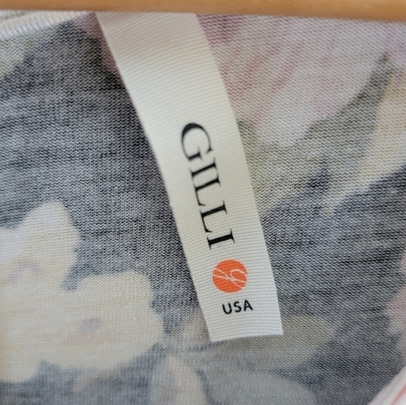 Gilli | Black Pink Yellow Floral Short Sleeve Top Size Medium - Picture 2 of 7